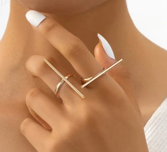 European And American Style Geometrical Word And Cross Design Ring For Women