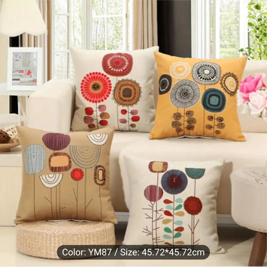 Simple Flower Print  sofa cushion cover for living room
